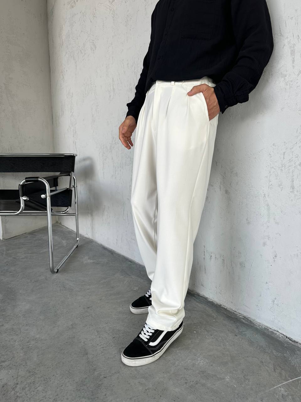 Çift Pileli Baggy Kumaş Pantalon BM8787 - Bymesman