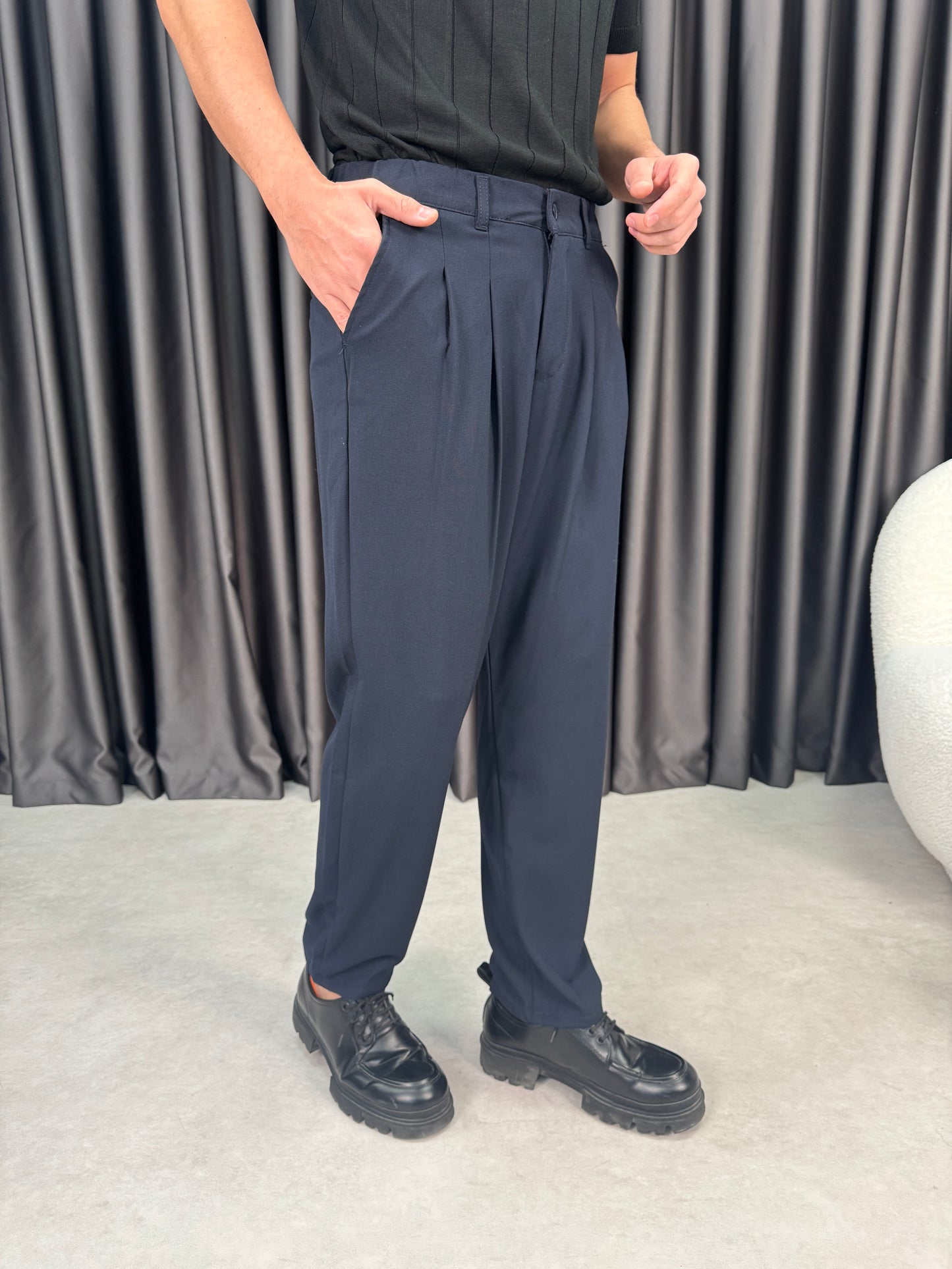 Baggy Çift Pileli Kumaş Pantolon BM1430