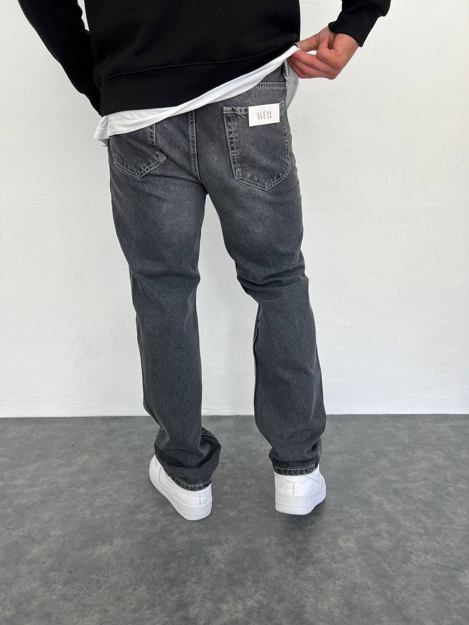 Siyah Eskitme Baggy Pantalon BM-5234 - Bymesman