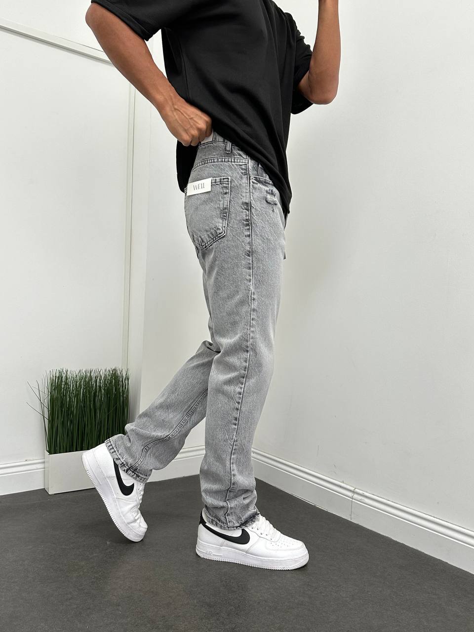Gri Yırtık Cep Detay Baggy Pantolon BM-5095 - Bymesman