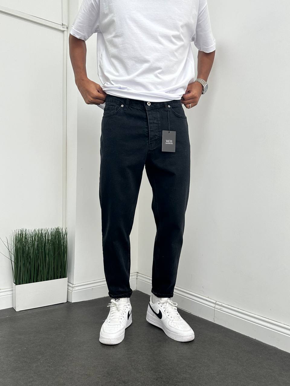 Siyah Boyfriend Pantolon BM-9932 - Bymesman