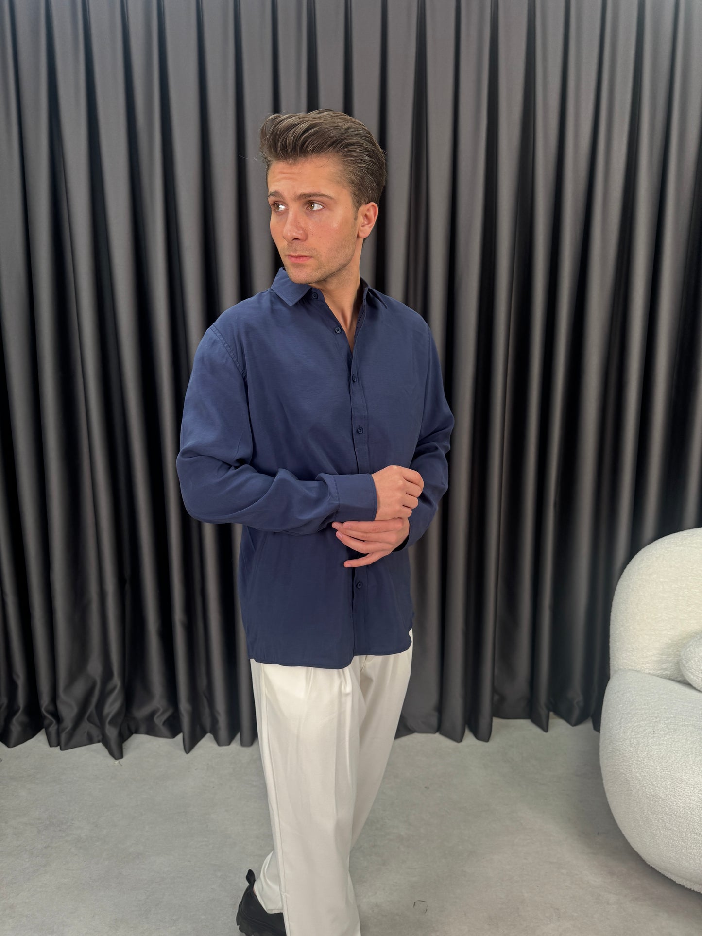 Modal Kumaş Oversize Gömlek BM0012