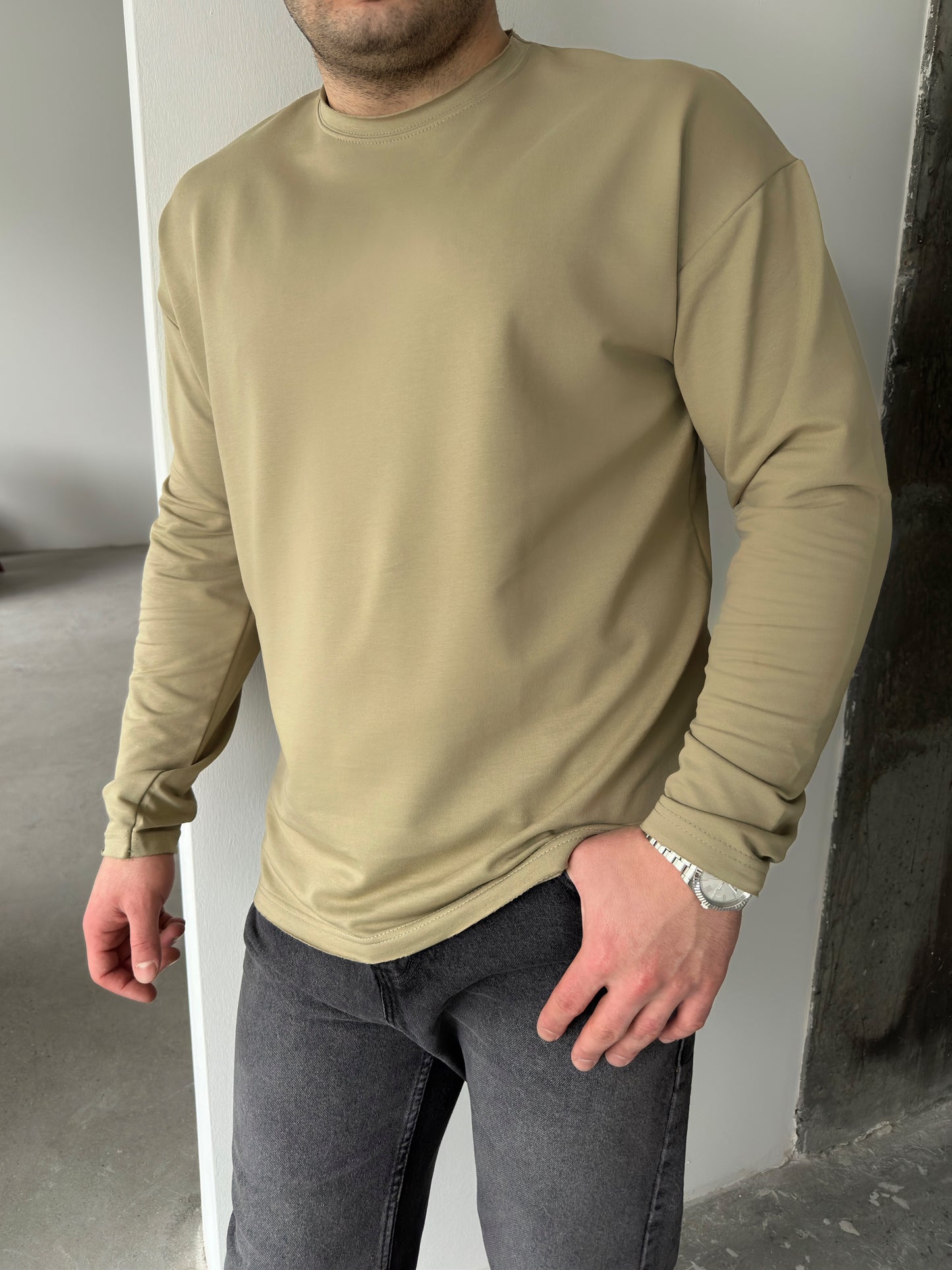 Yeşil Basic Sweatshirt BM-6401 - Bymesman