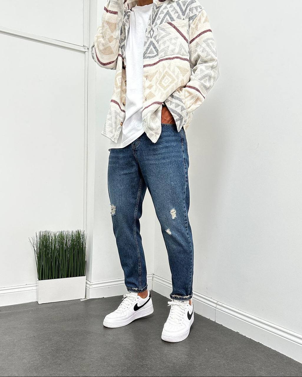 Koyu Mavi Lazar Kesim Detay Boyfriend Pantolon BM-6001 - Bymesman
