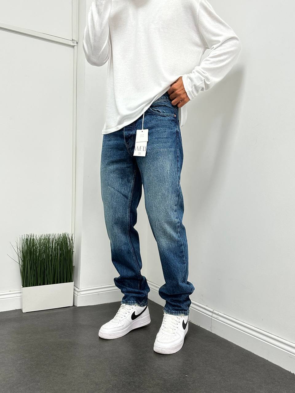 Koyu Mavi Eskitme Baggy Pantolon BM-6701 - Bymesman