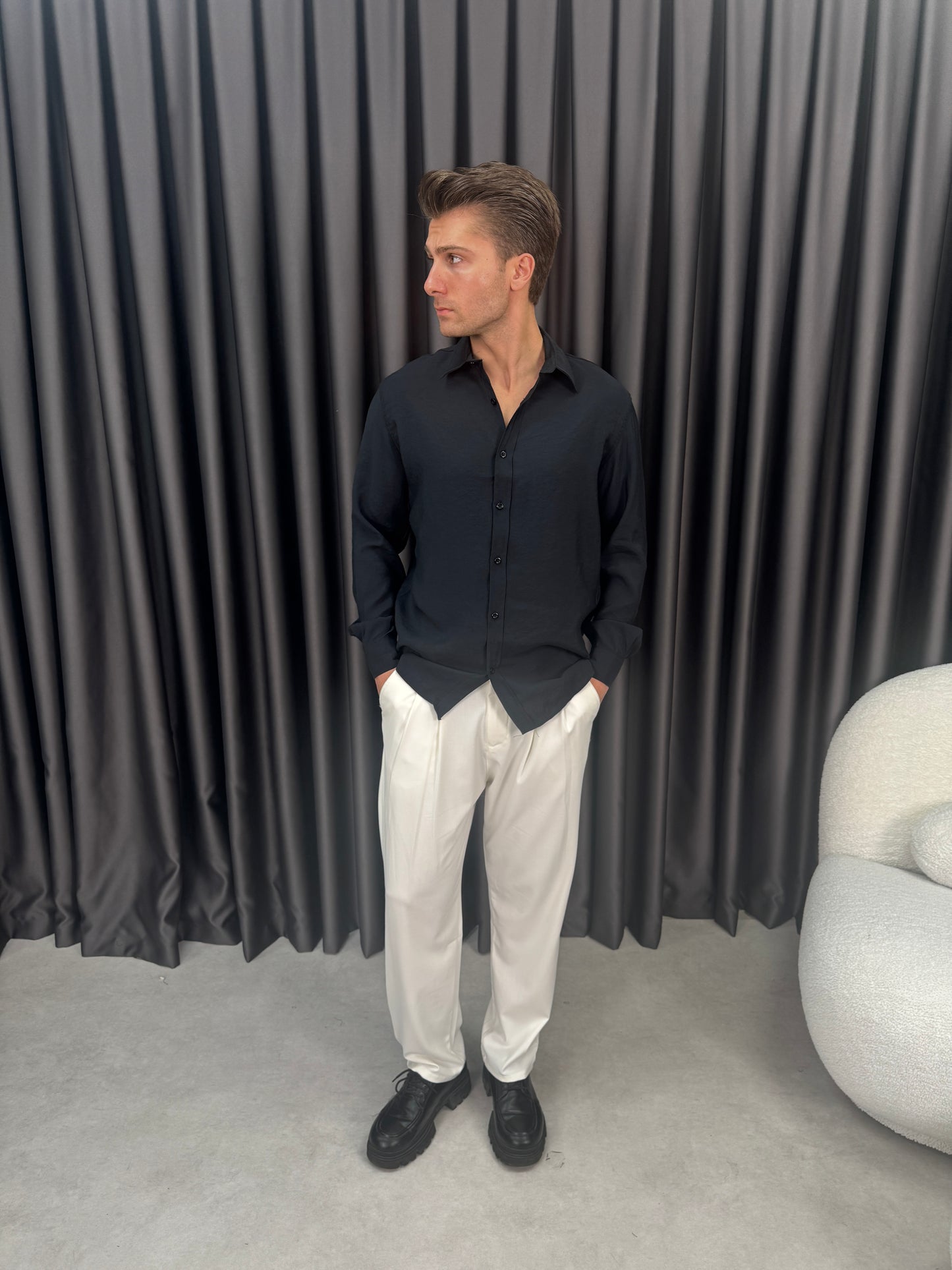 Modal Kumaş Oversize Gömlek BM0012