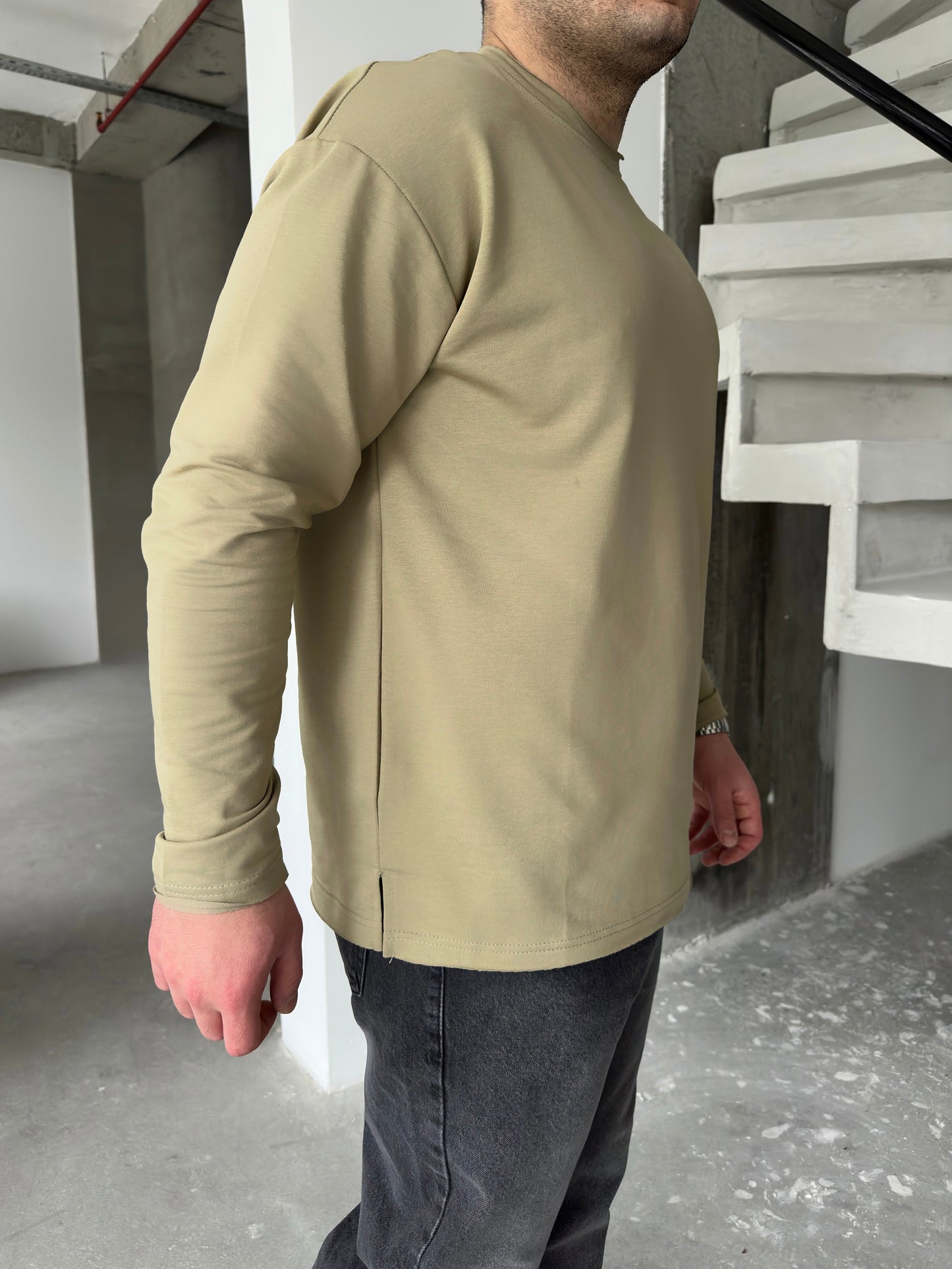 Yeşil Basic Sweatshirt BM-6401 - Bymesman
