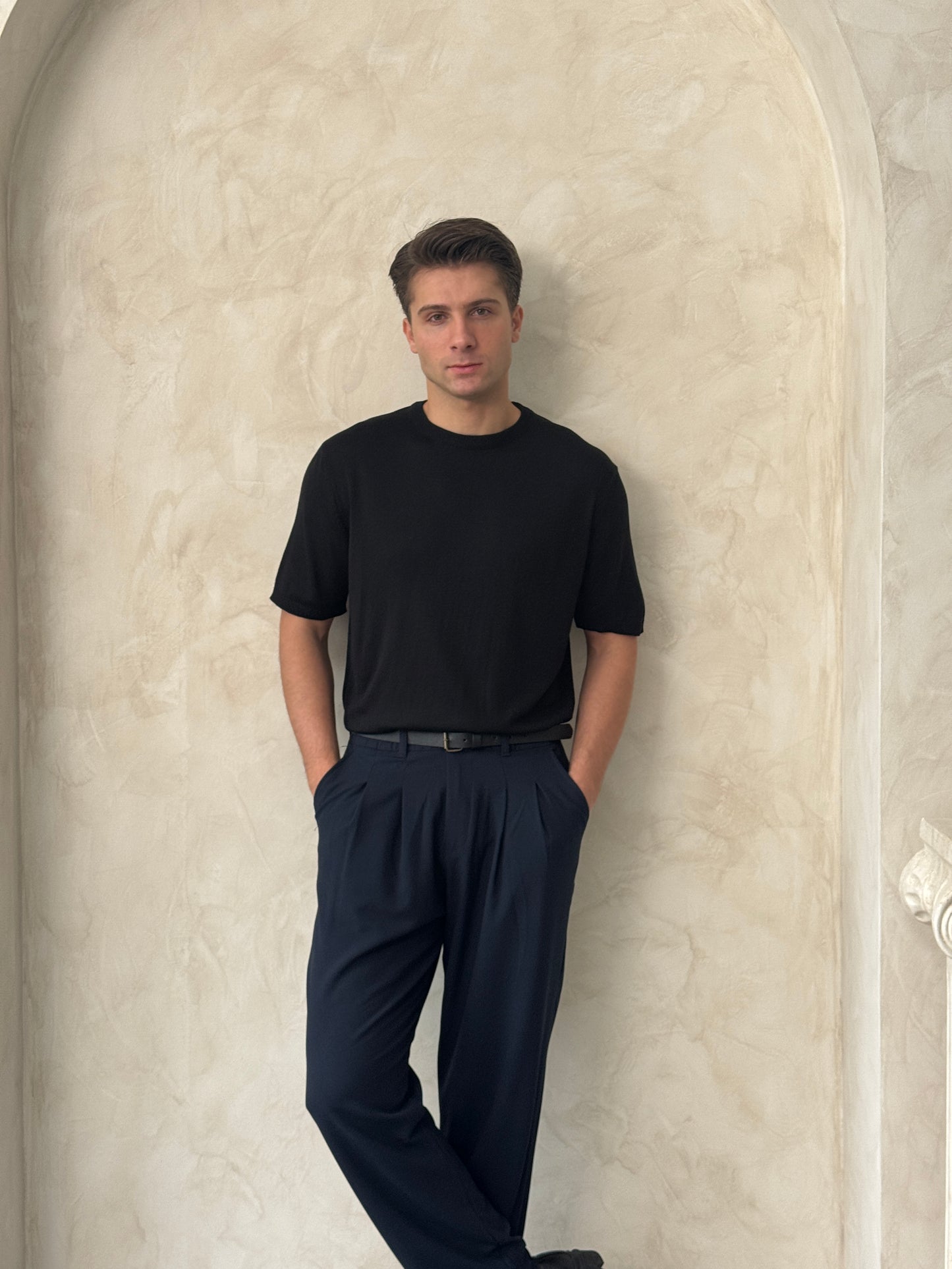 Old Money Basic Bisiklet Yaka Örme T-Shirt BM2861 - Bymesman