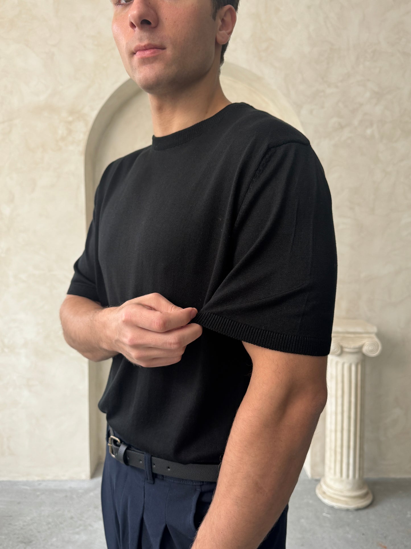 Old Money Basic Bisiklet Yaka Örme T-Shirt BM2861 - Bymesman