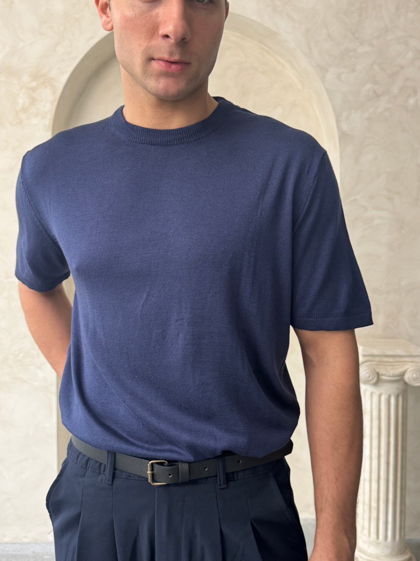 Old Money Basic Bisiklet Yaka Örme T-Shirt BM2861 - Bymesman