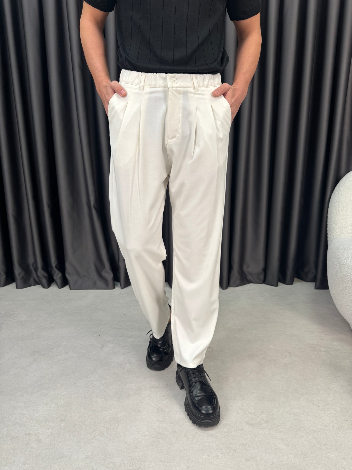 Baggy Çift Pileli Kumaş Pantolon BM1430