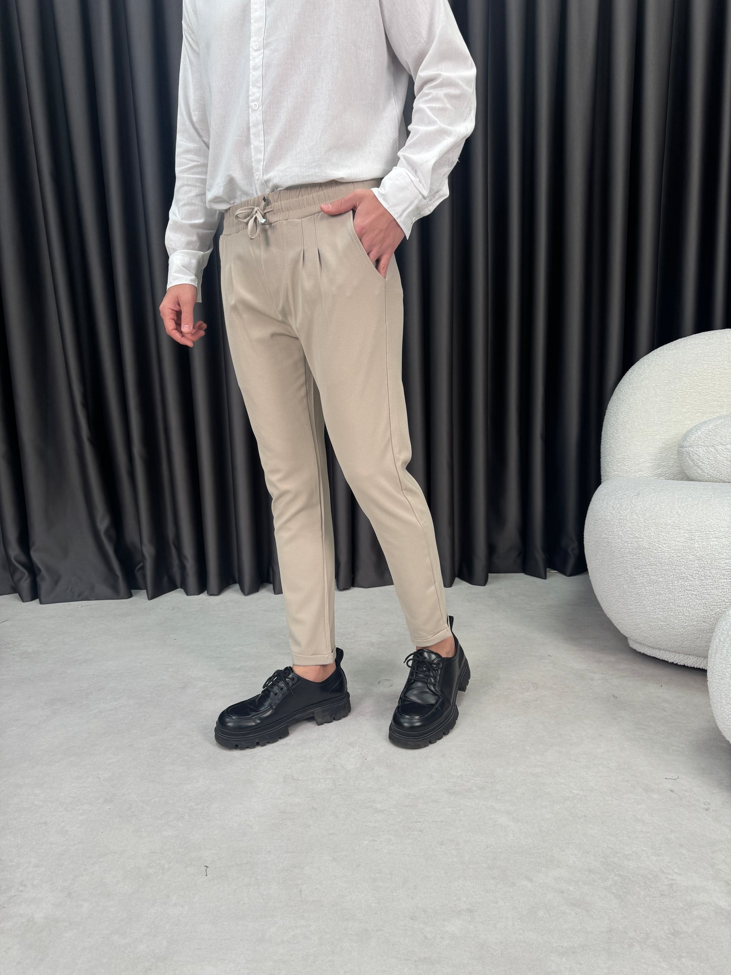 Double Paça Pileli Jogger Pantolon BM3091