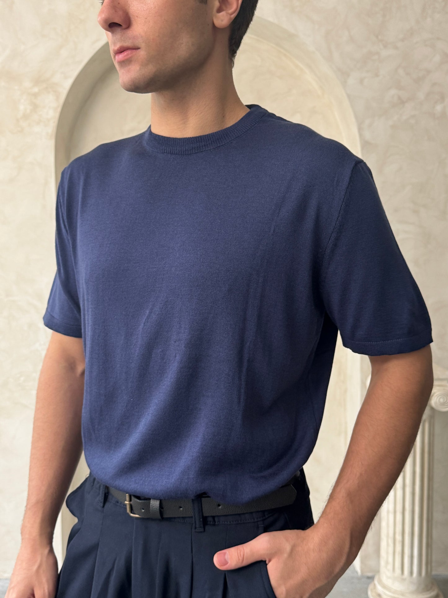Old Money Basic Bisiklet Yaka Örme T-Shirt BM2861 - Bymesman