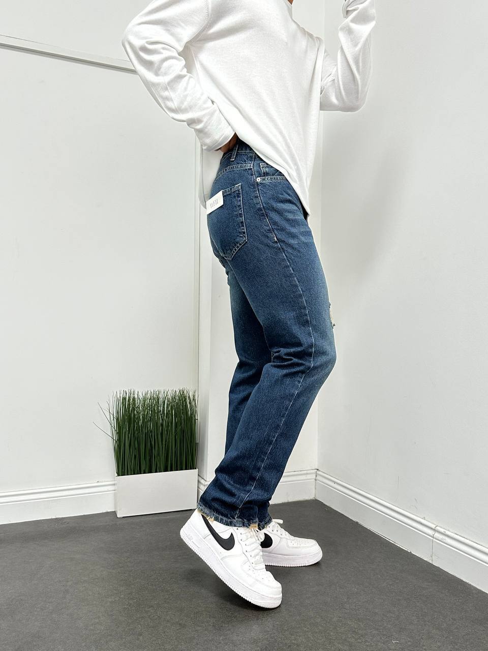 Koyu Mavi Lazar Kesim Detay Baggy Pantolon BM-4780 - Bymesman