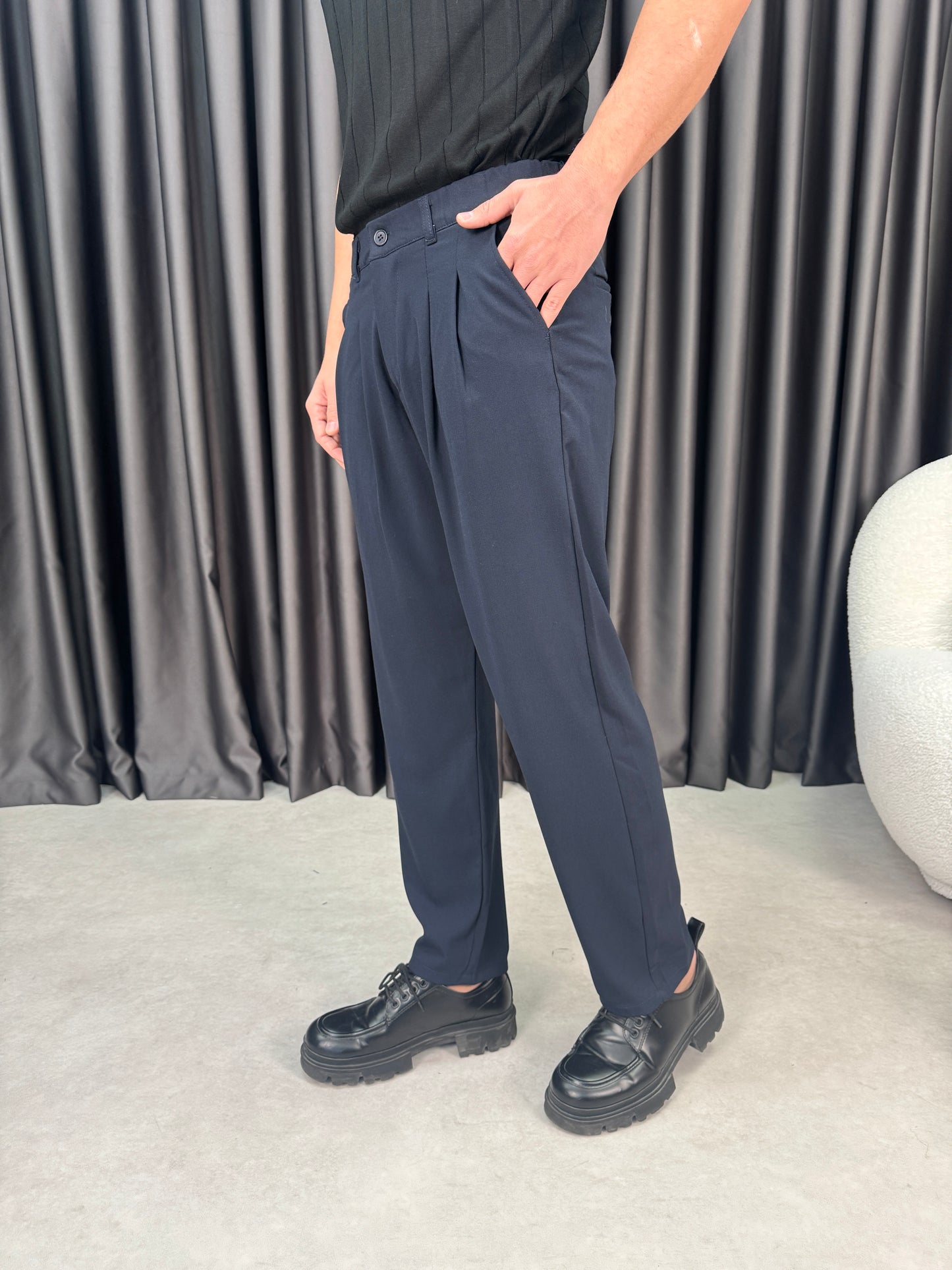 Baggy Çift Pileli Kumaş Pantolon BM1430