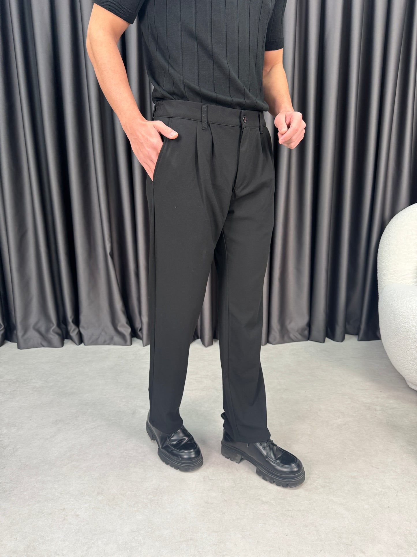 Baggy Çift Pileli Kumaş Pantolon BM1430