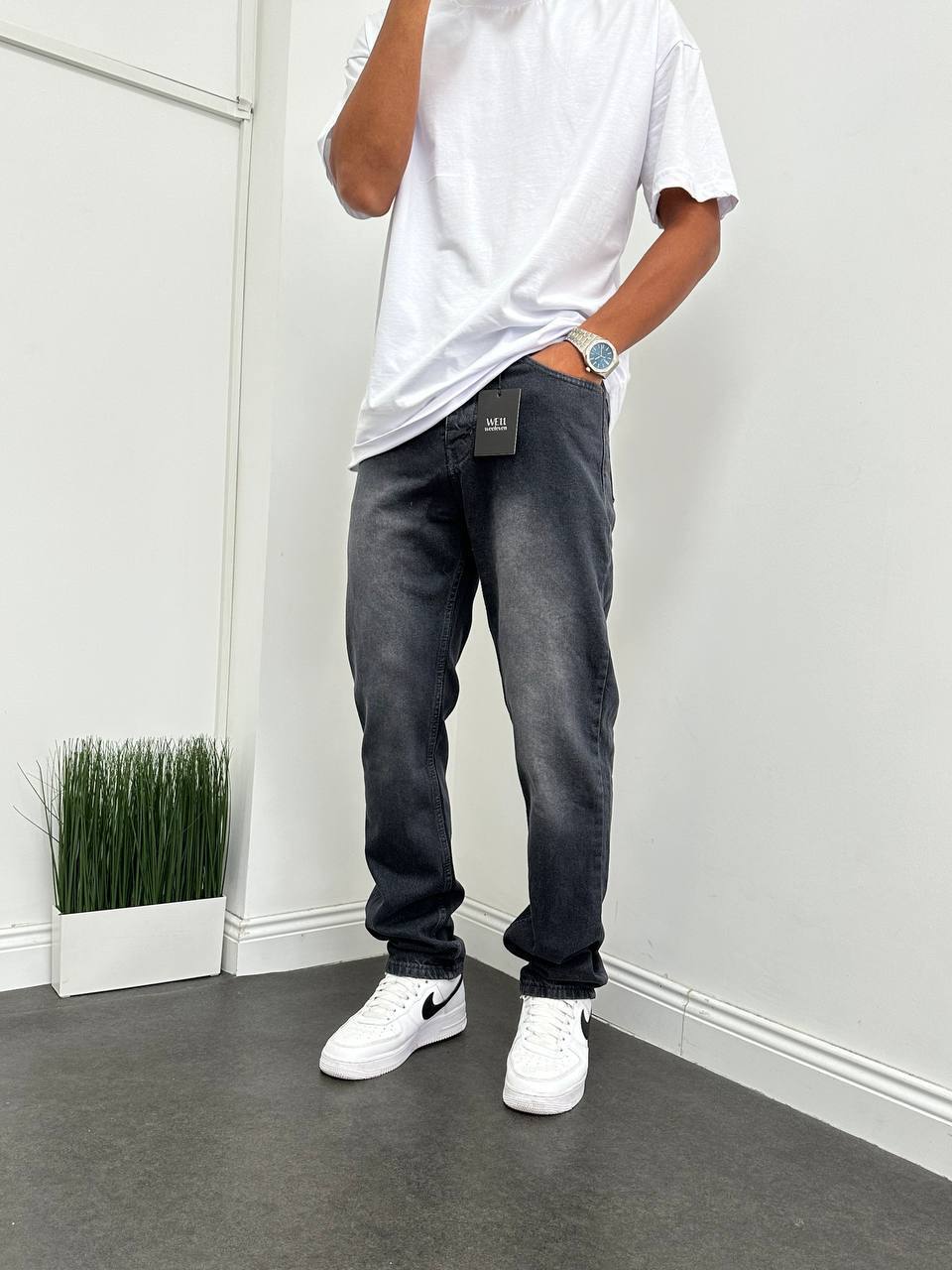 Füme Lazer Detay Eskitme Baggy Pantolon BM-5213 - Bymesman