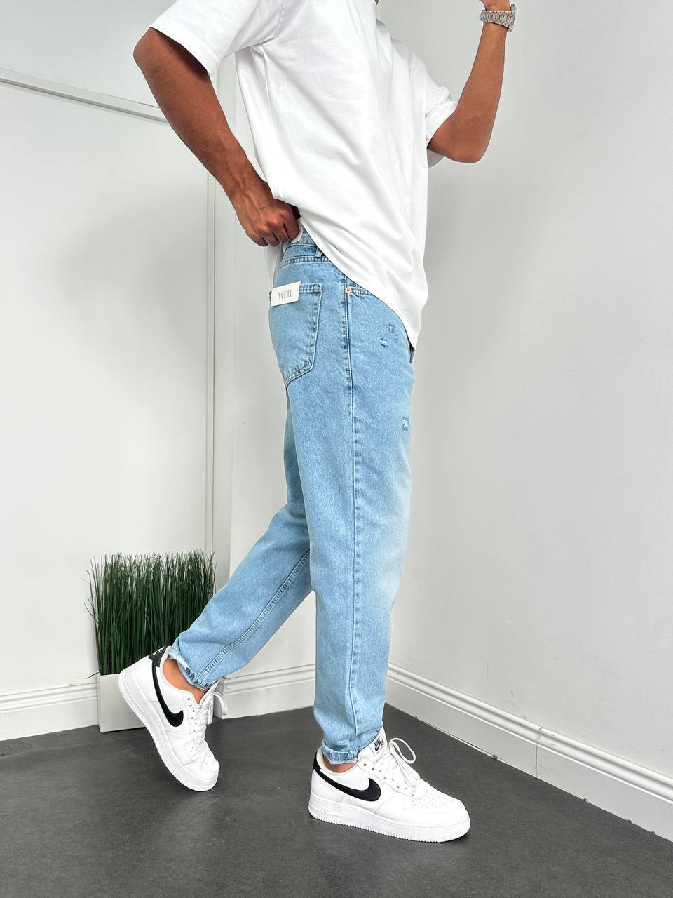 Hasır Yırtık Detay Boyfriend Pantalon BM-0971 - Bymesman