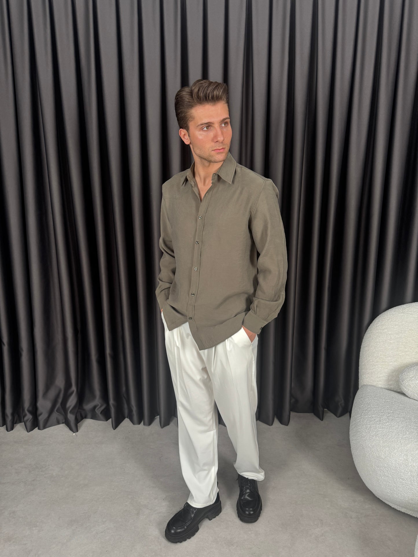 Modal Kumaş Oversize Gömlek BM0012