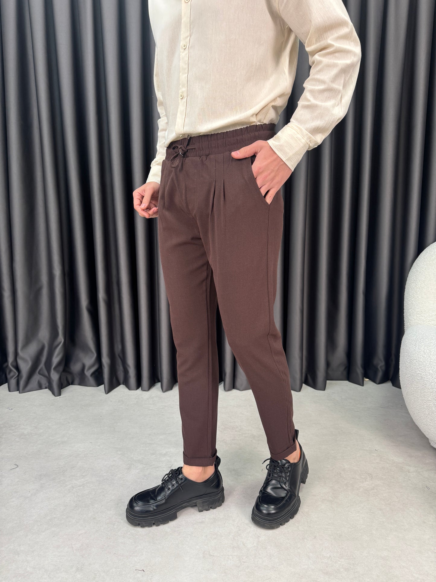 Double Paça Pileli Jogger Pantolon BM3091