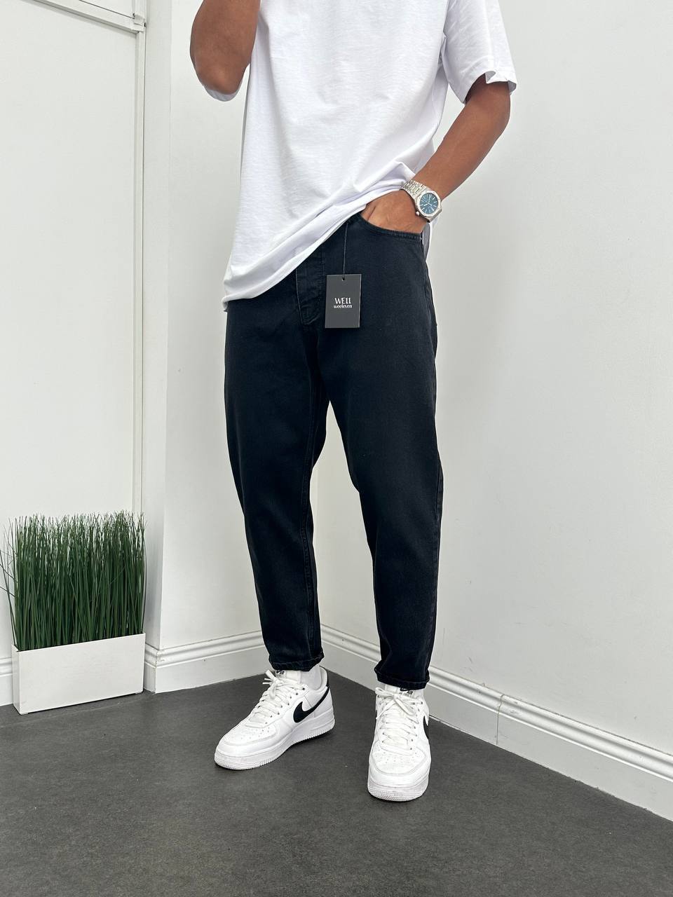 Siyah Boyfriend Pantolon BM-9932 - Bymesman
