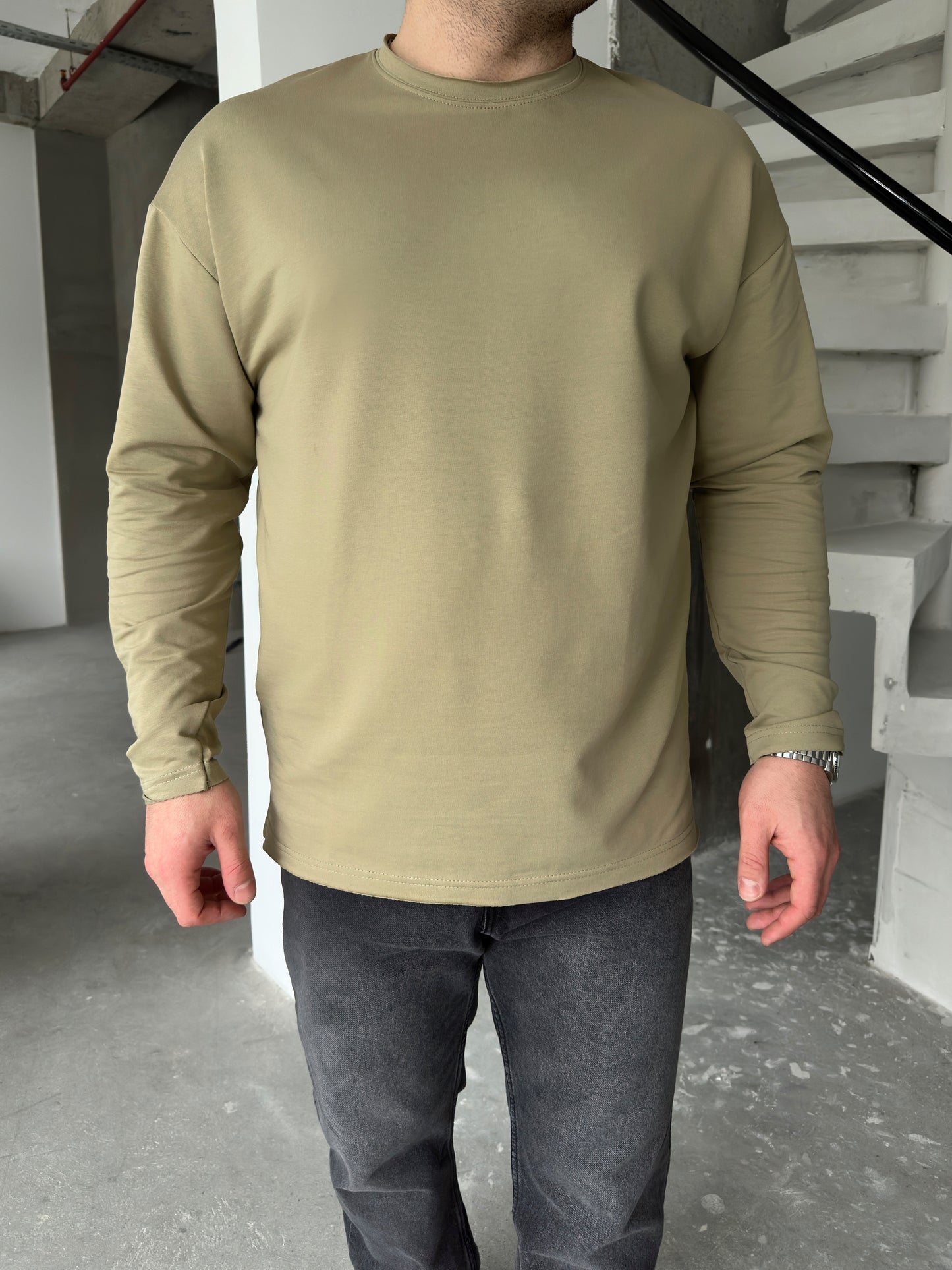 Yeşil Basic Sweatshirt BM-6401 - Bymesman