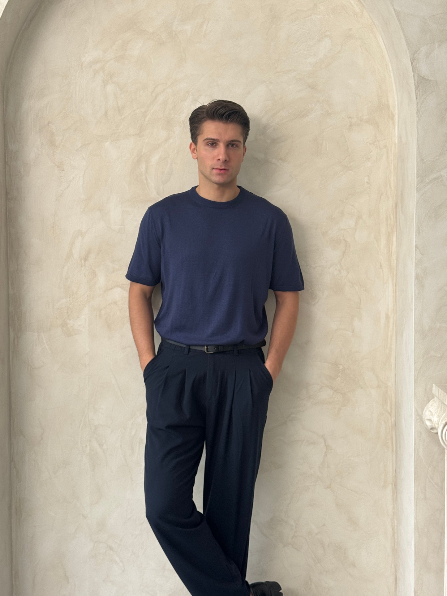 Old Money Basic Bisiklet Yaka Örme T-Shirt BM2861 - Bymesman