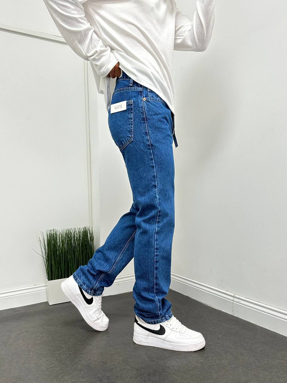 Koyu Mavi Yıkamalı Baggy Pantalon BM-5071 - Bymesman