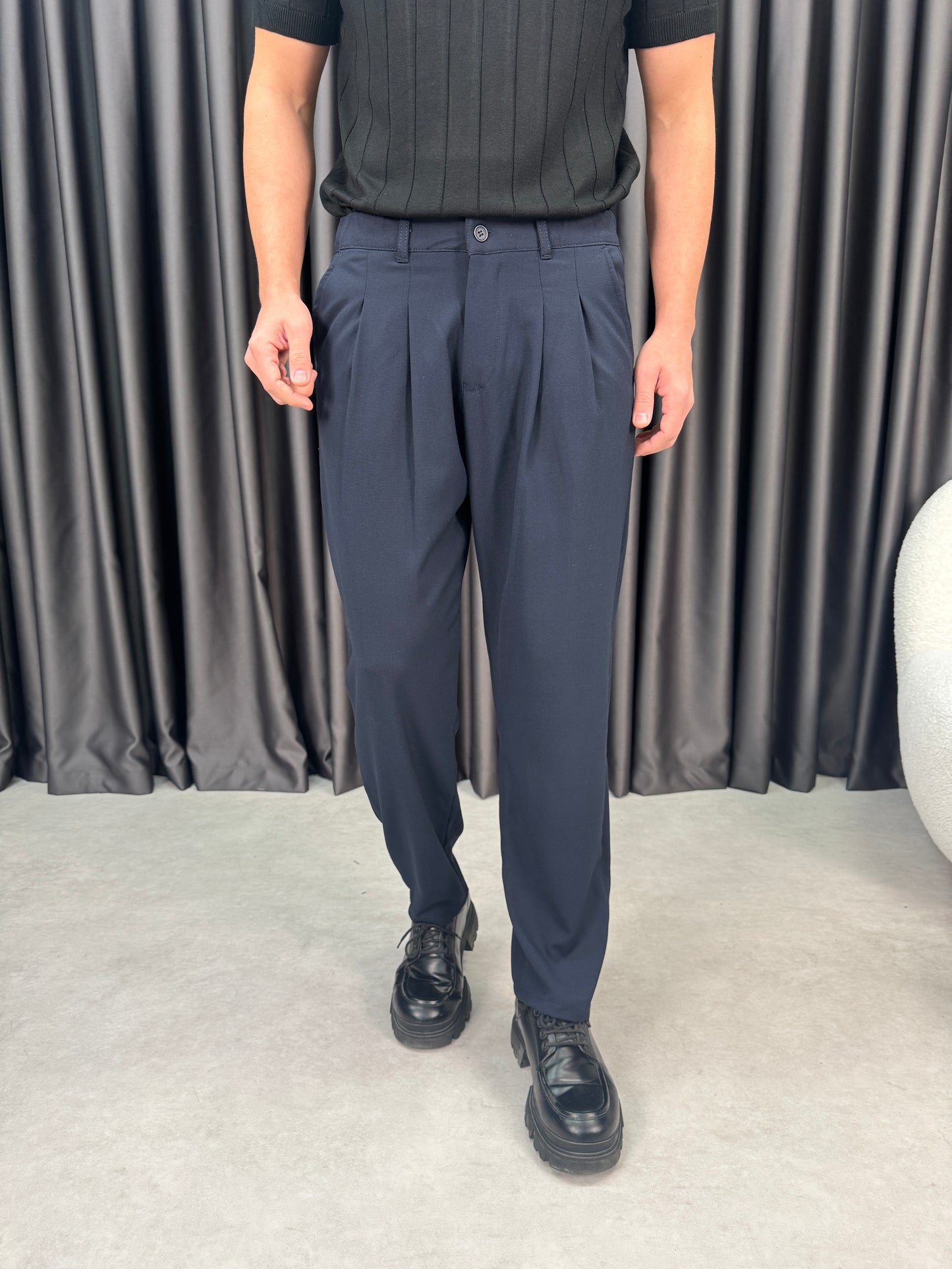 Baggy Çift Pileli Kumaş Pantolon BM1430