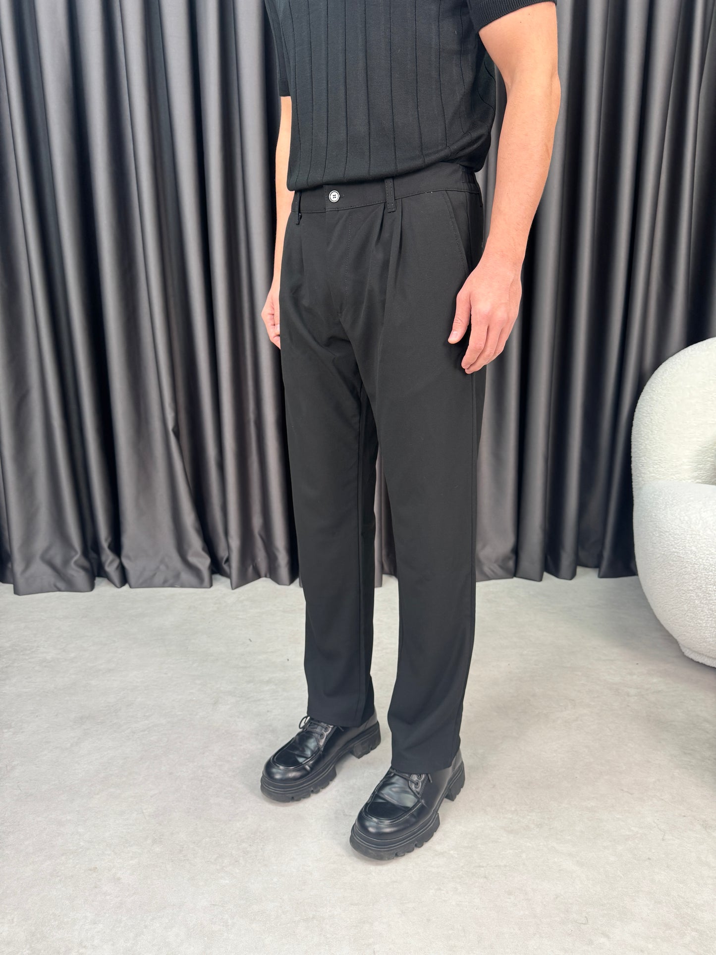 Baggy Çift Pileli Kumaş Pantolon BM1430