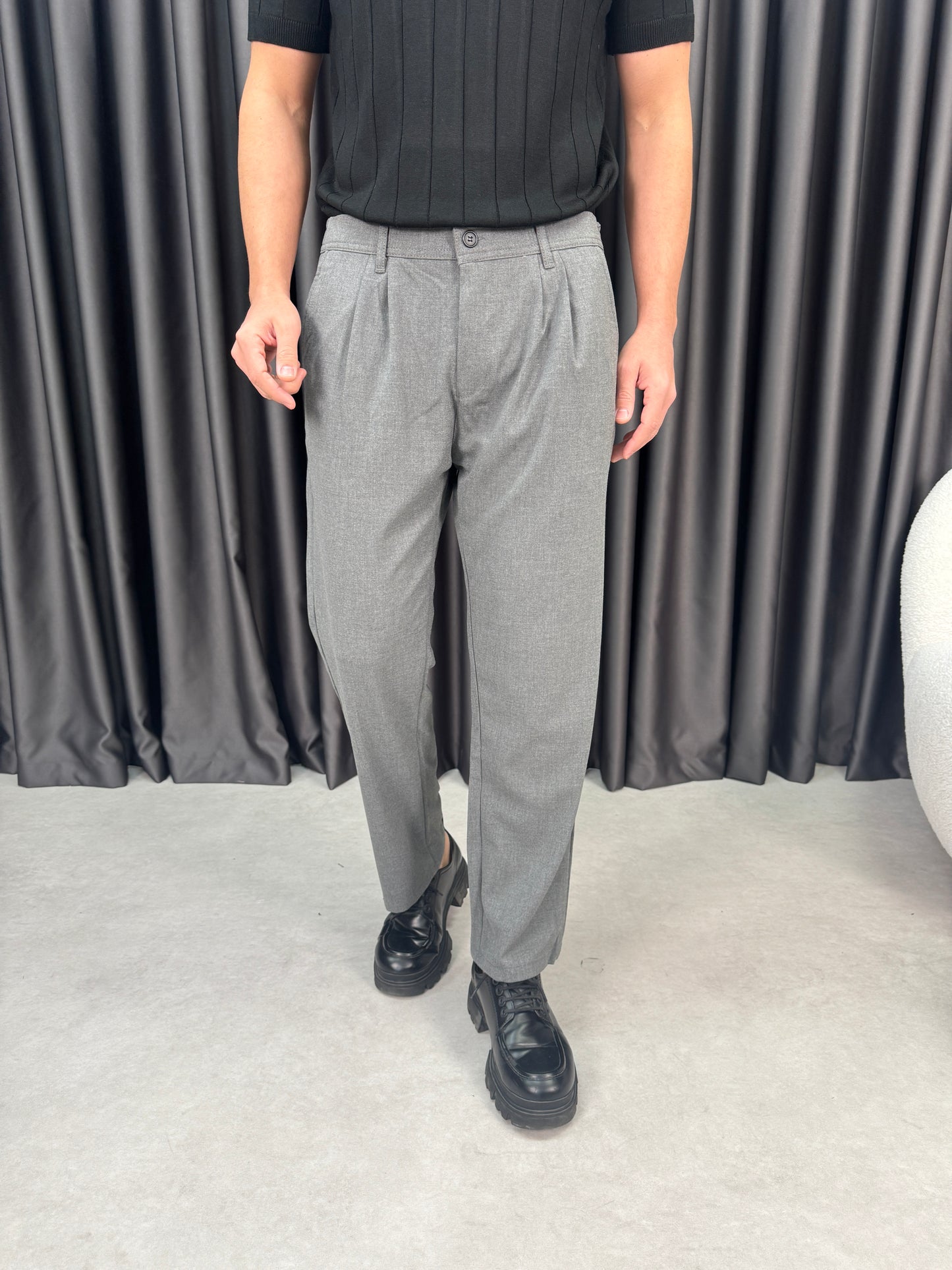 Baggy Çift Pileli Kumaş Pantolon BM1430