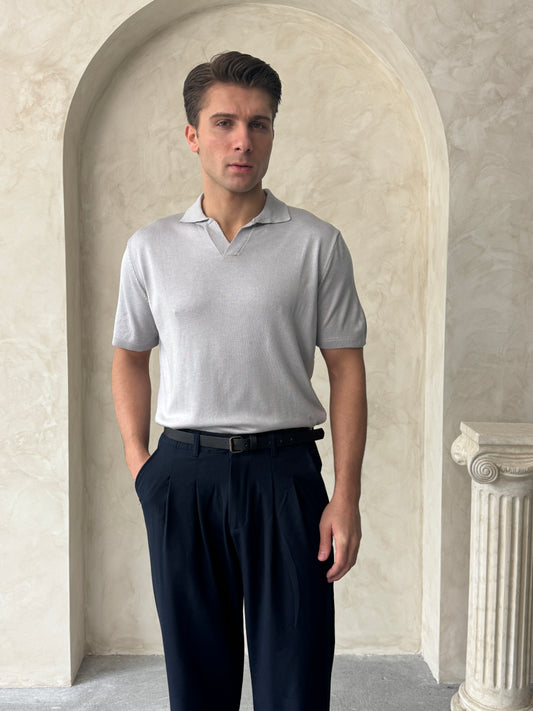 Old Money Basic V Yaka Örme    T-Shirt  BM3221 - Bymesman