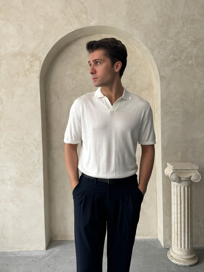 Old Money Basic V Yaka Örme    T-Shirt  BM3221 - Bymesman