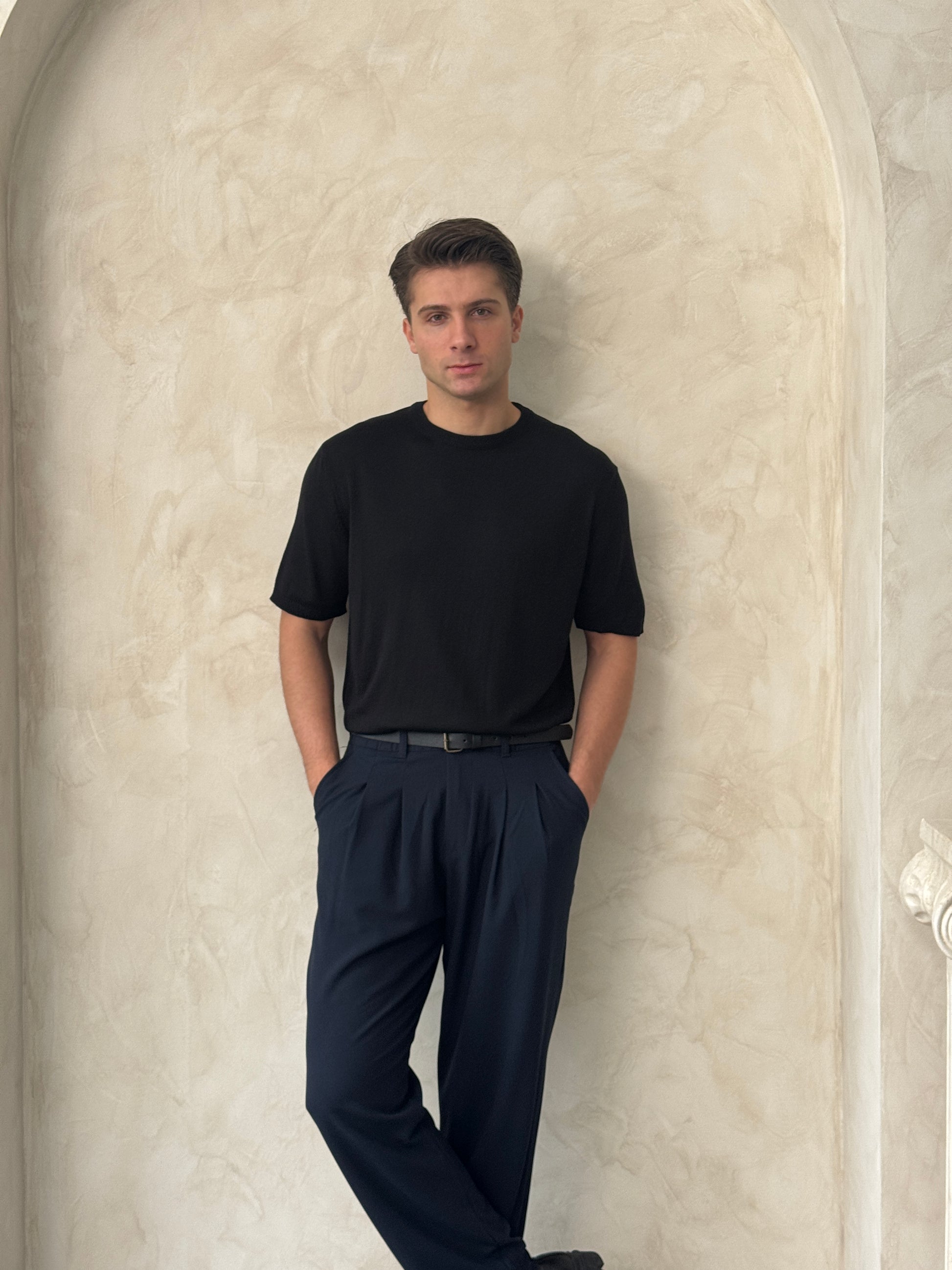 Old Money Basic Bisiklet Yaka Örme T-Shirt BM2861 - Bymesman