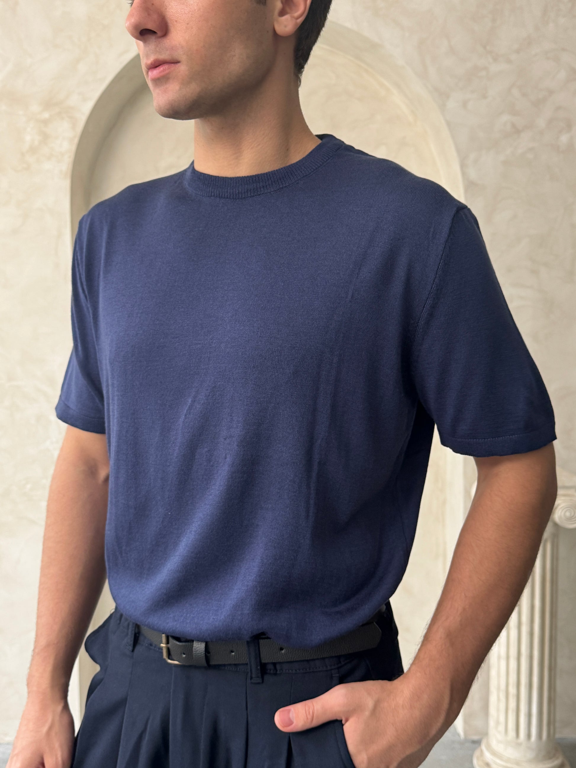 Old Money Basic Bisiklet Yaka Örme T-Shirt BM2861 - Bymesman