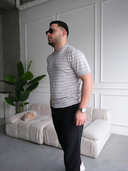 Bisiklet Yaka Cizgi Örme Triko BM-0129 - Bymesman