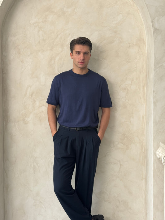 Old Money Basic Bisiklet Yaka Örme T-Shirt BM2861 - Bymesman